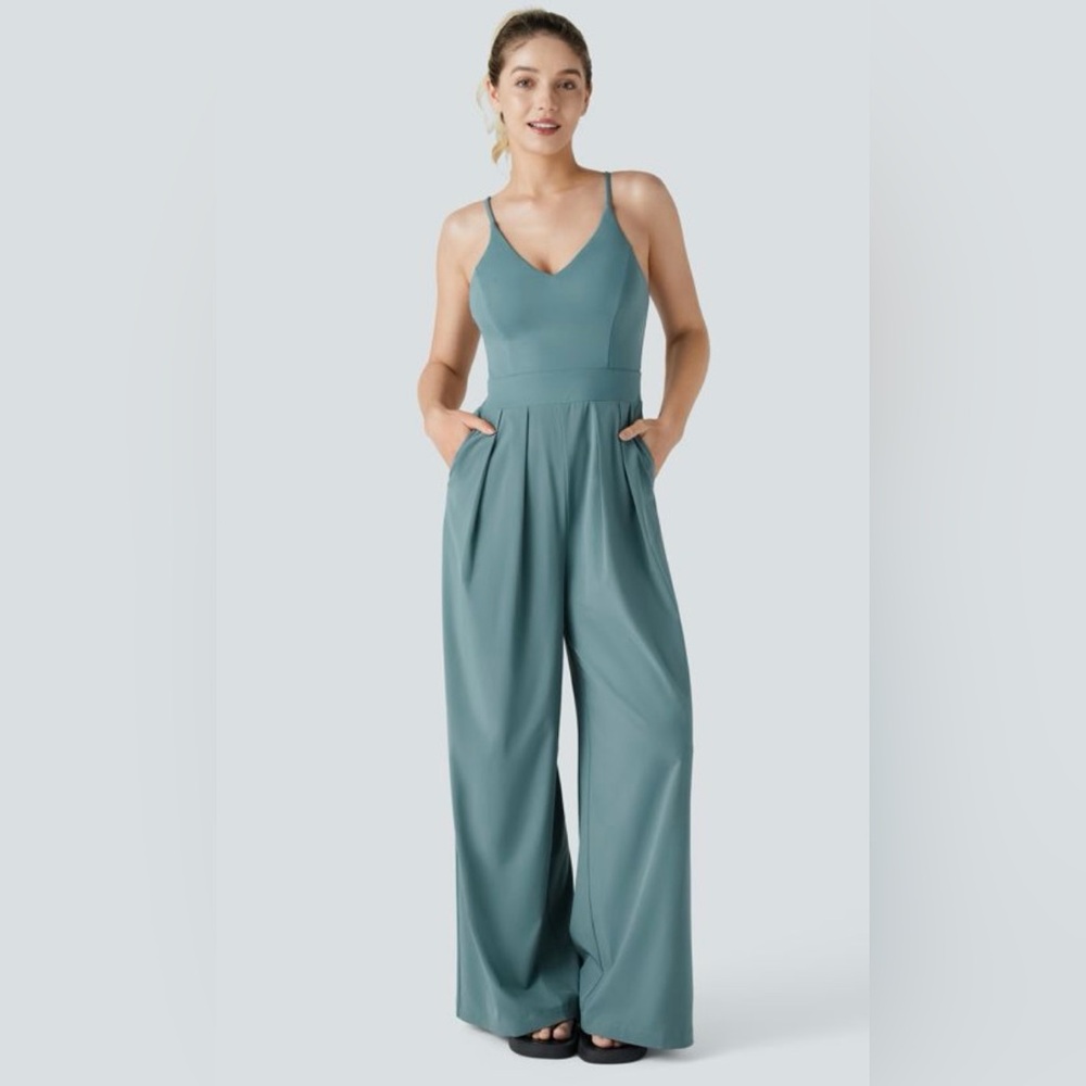 HALARA (3 Pack) Teal, Maroon, and Black Sleeveless Jumpsuits - Size M Tall